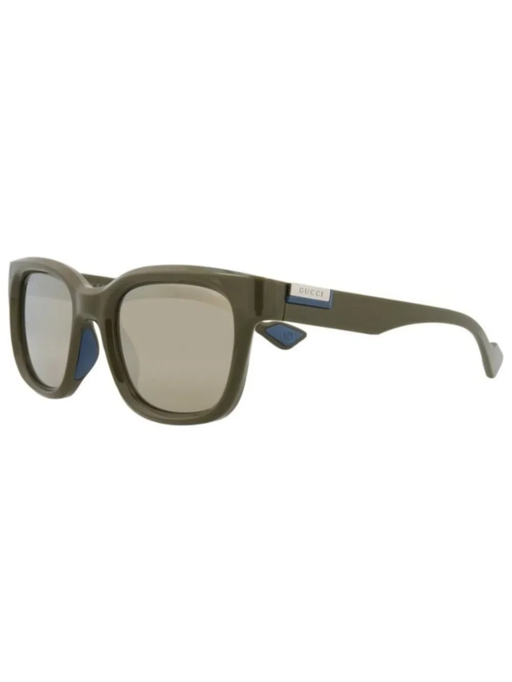 New Gucci Mens Square/Rectangle Green Green Gold Fashion Designer Sunglasses